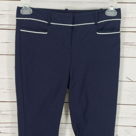 The Limited‎ Sailor Flat Front Business Navy Blue Ankle Pants Size 2 R - Picture 3 of 8